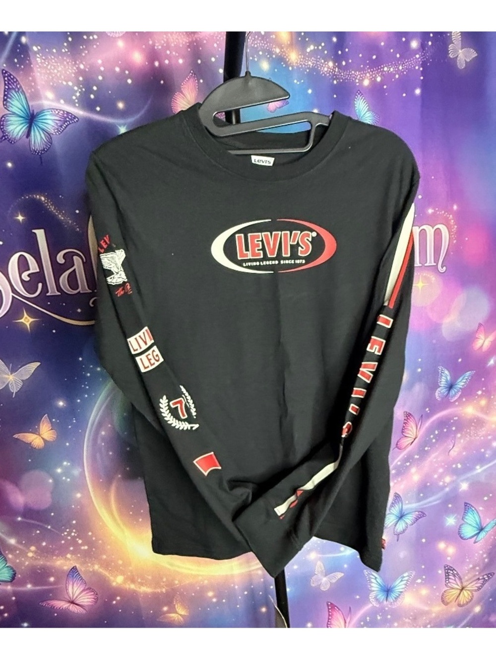 Levi's Long Sleeve Tee - Black with Bold Red & White Logos